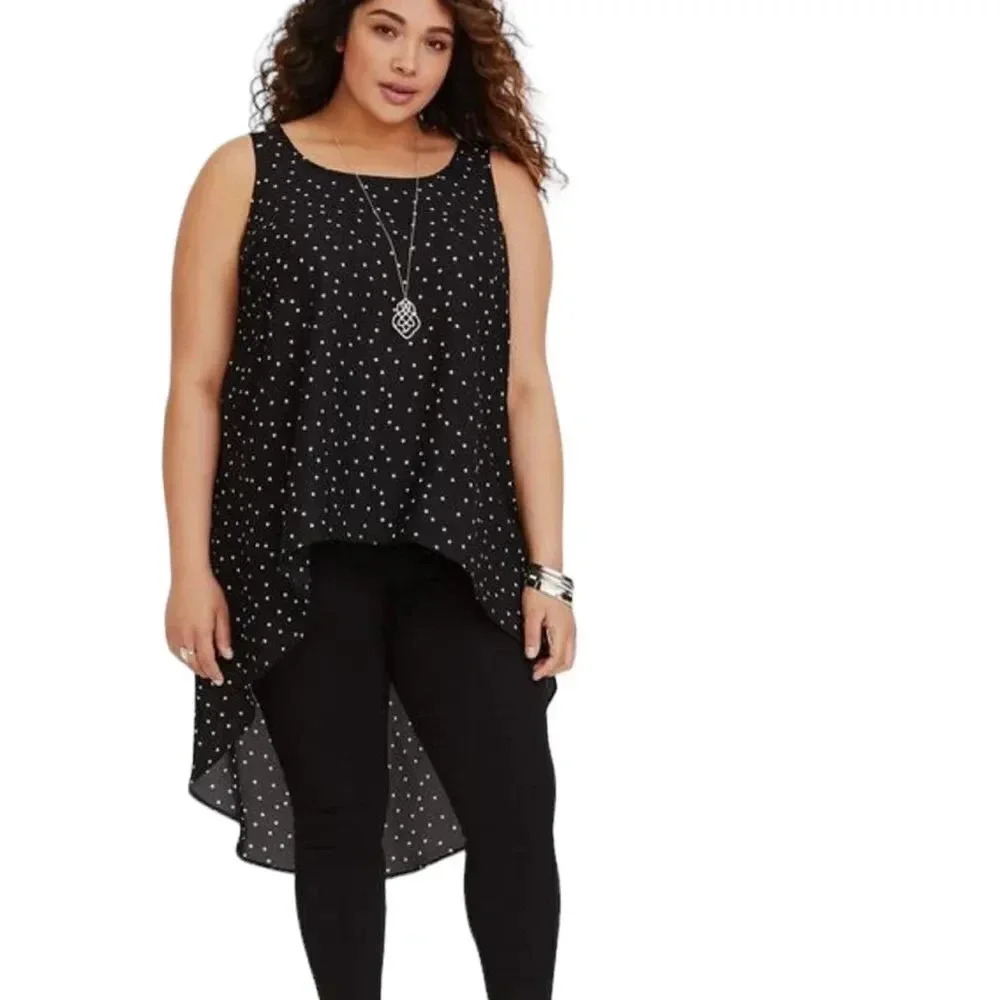 Torrid black top with star print size 0-large/12